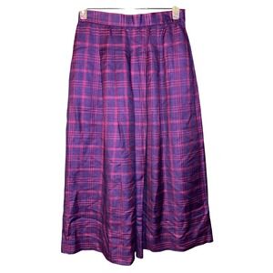 Doncaster Plaid Midi Skirt Dark Academia Preppy Women 8 Purple Pink